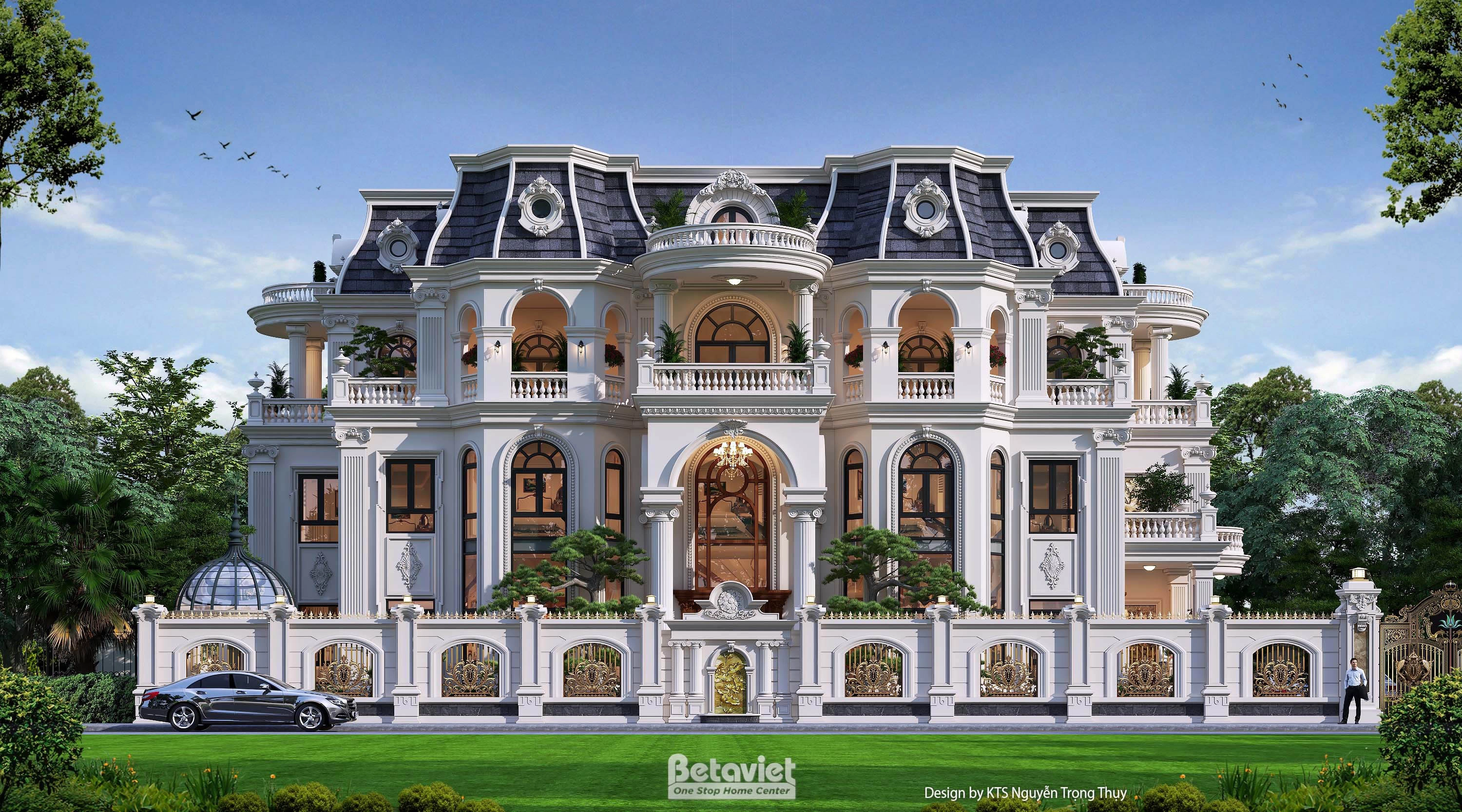 dinh thự tân cổ điển 3 tầng mái Mansard tại Hải Phòng