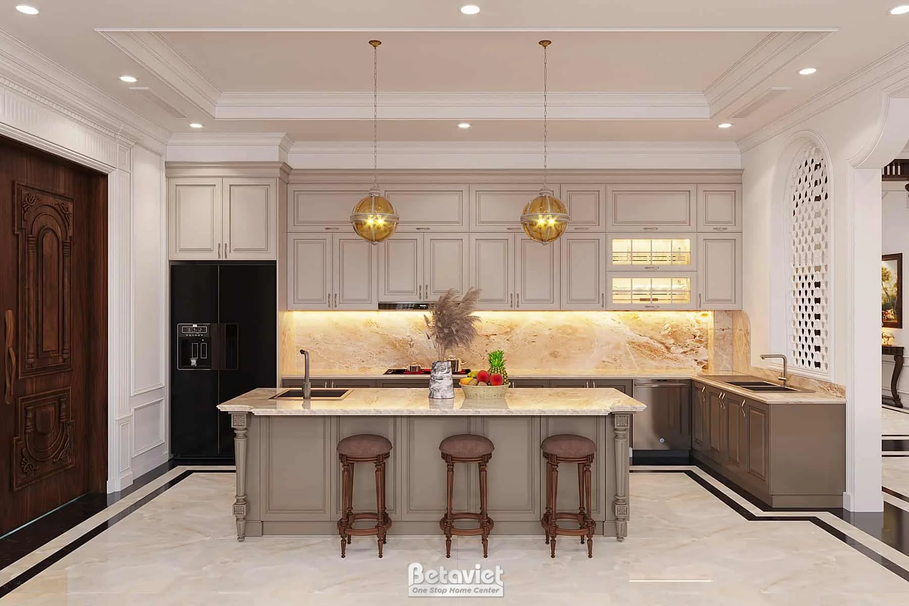 Bếp biệt thự cao cấp sang trọng