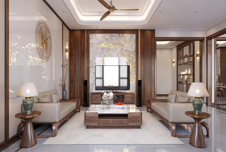 nội thất biệt thự hiện đại gỗ tại Bắc Ninh