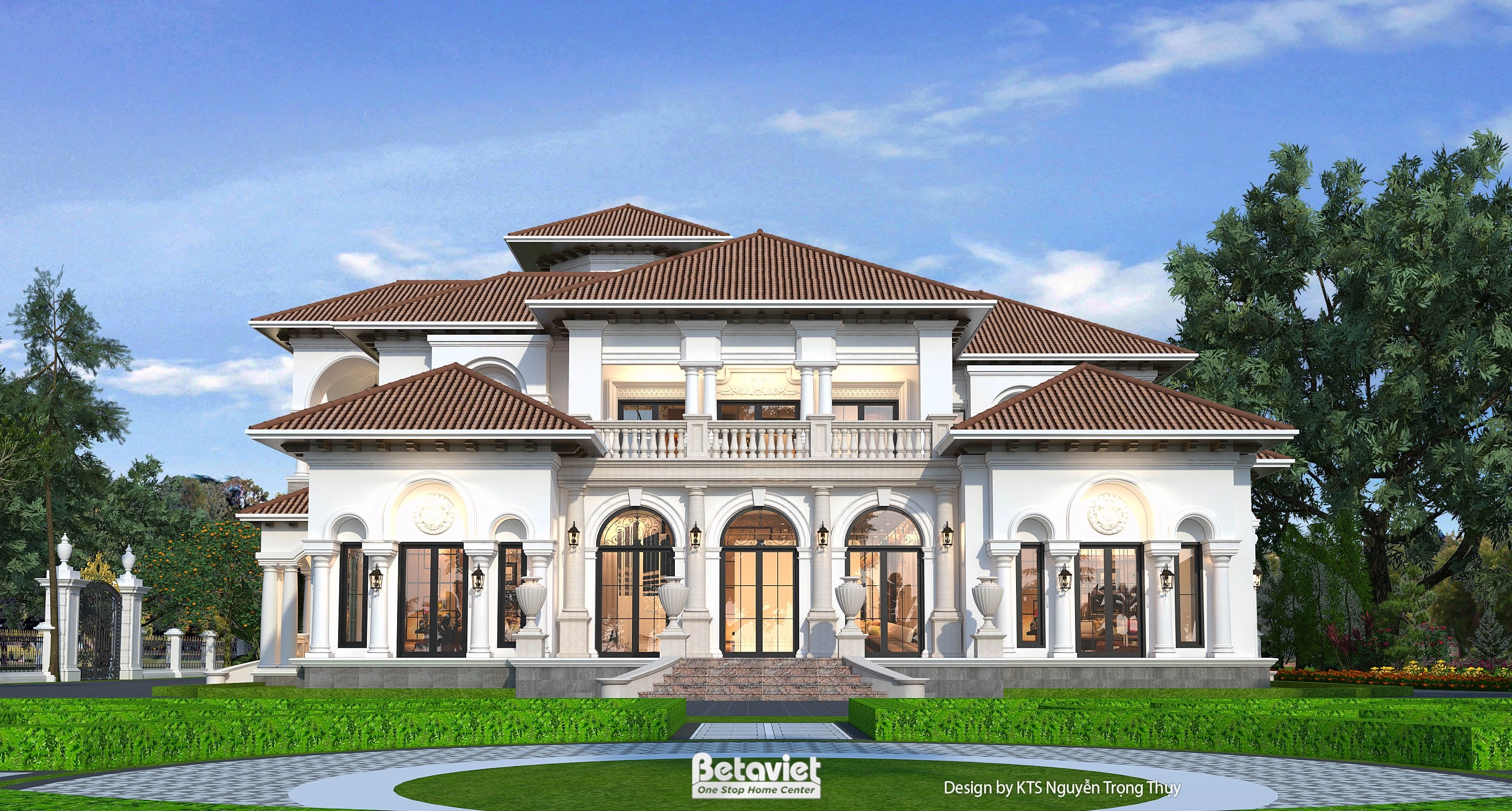 biệt thự 2 tầng phong cách Địa Trung Hải tại Ninh Bình