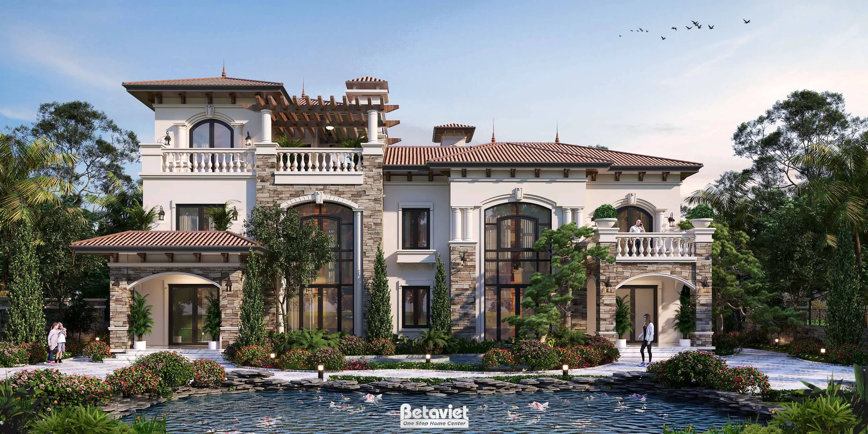 biệt tự 3 tầng phong cách tân cổ điển tại Hưng Yên