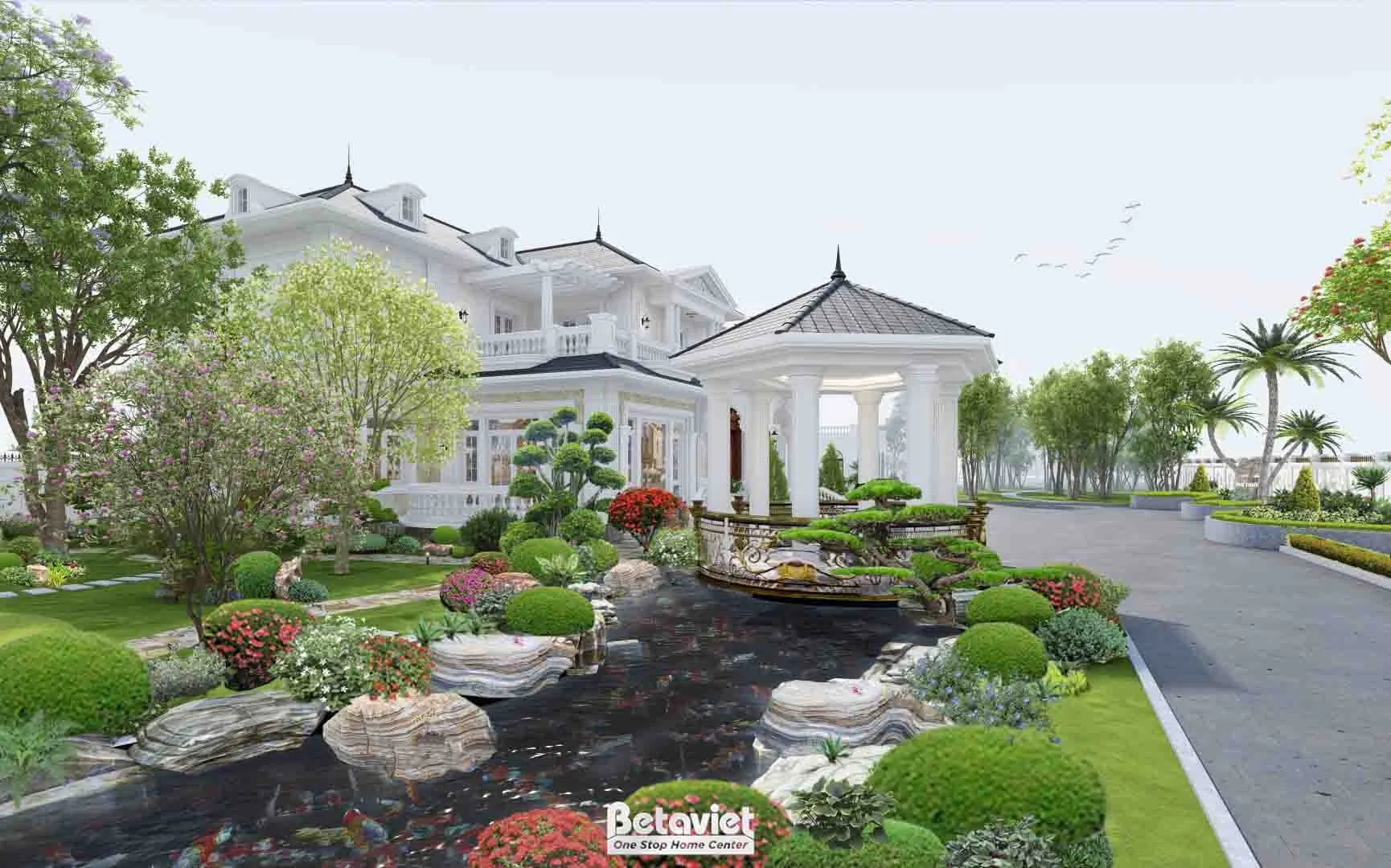 biệt thự 3 tầng phong cách Địa Trung Hải tại Hà Nội