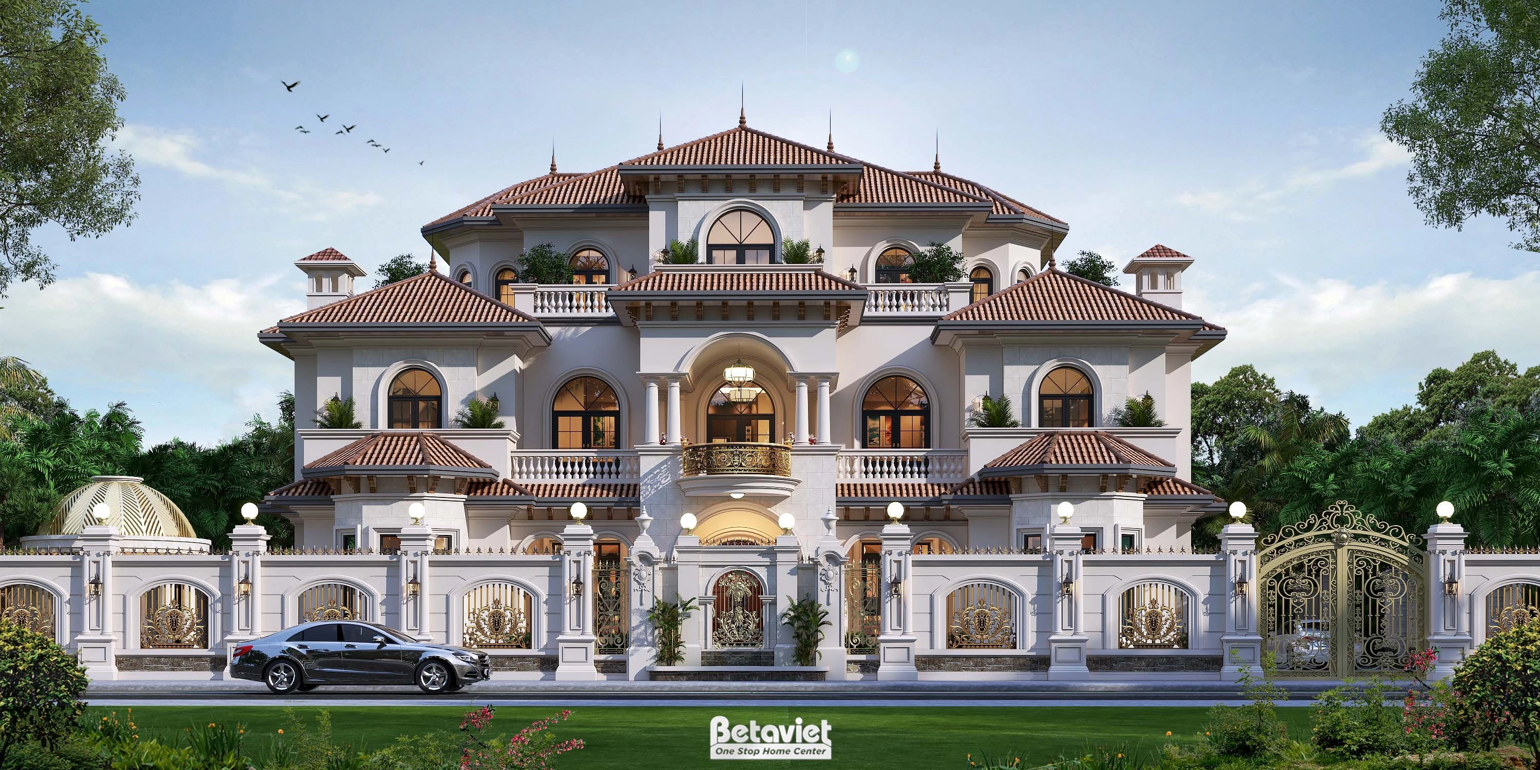 biệt thự 3 tầng phong cách Địa Trung Hải tại Hải Phòng