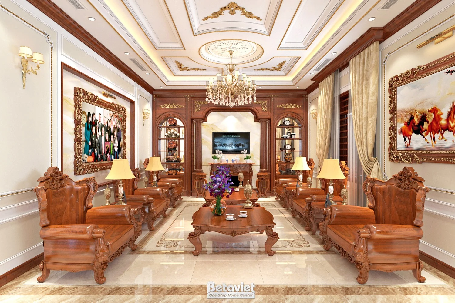 Biệt thự 2 tầng phong cách tân cổ điển tại hoà bình