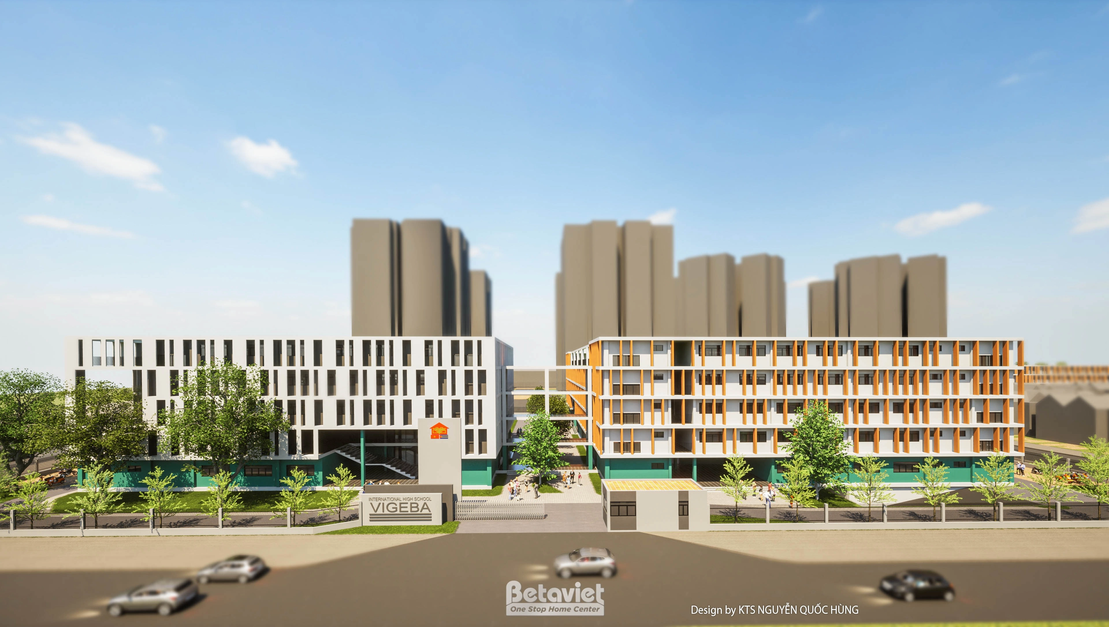 kiến trúc phong cách hiện đại trường tiểu học THPT