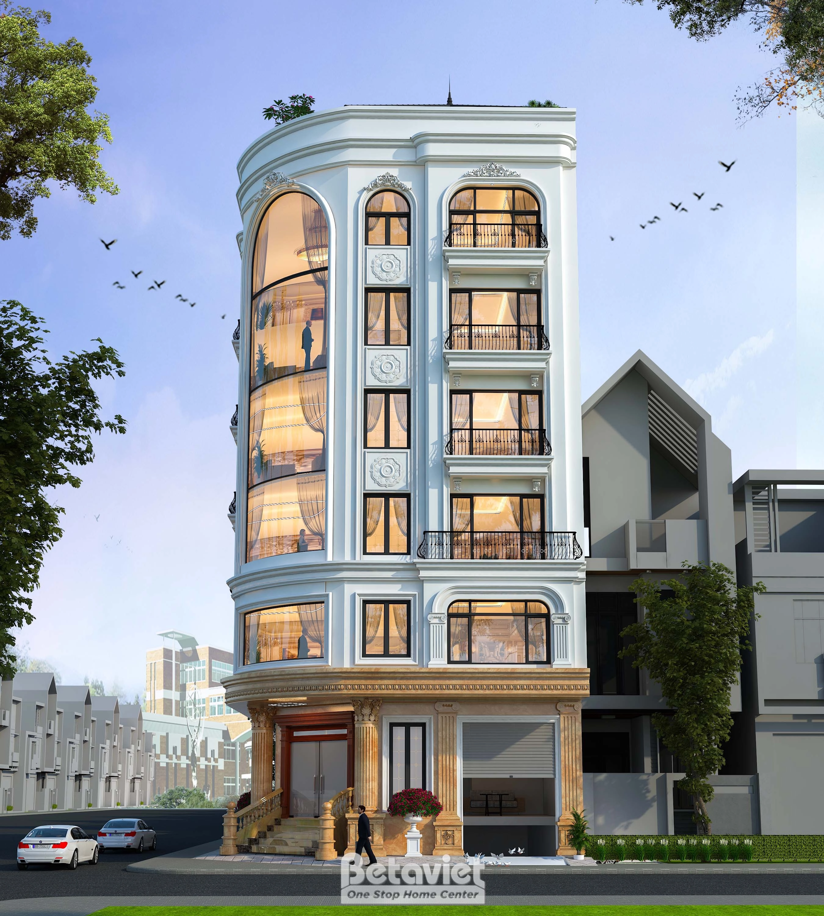 kiến trúc tòa nhà văn phòng tân cổ điển tại Hà Nội