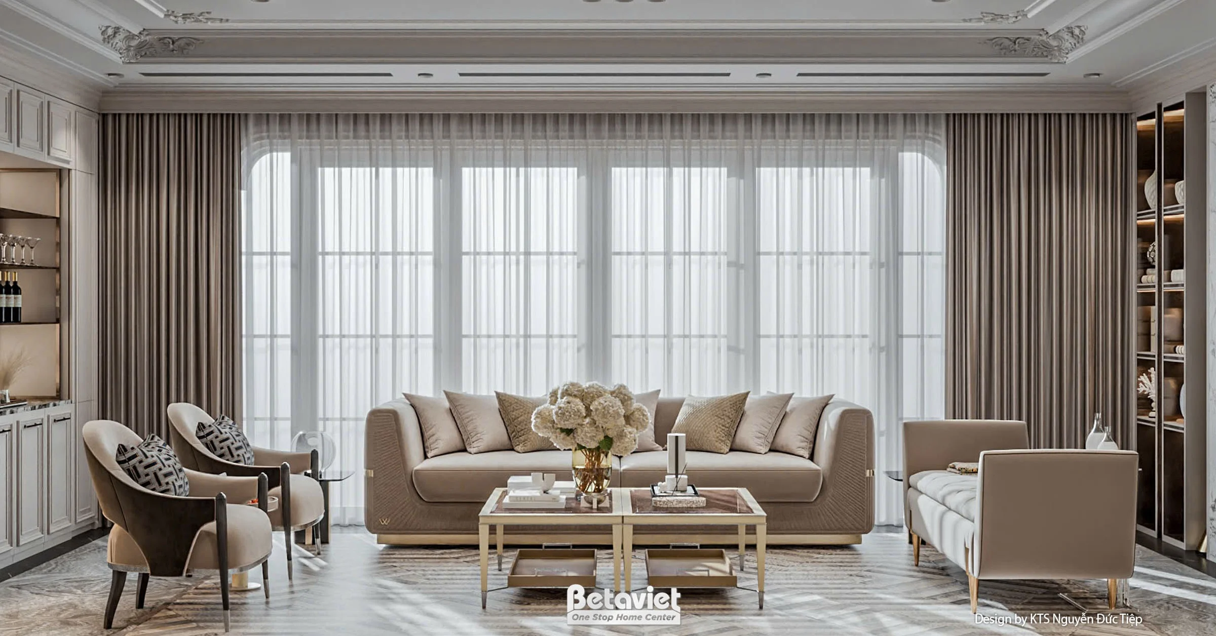 Phòng khách nhà liền kề thiết kế đẹp