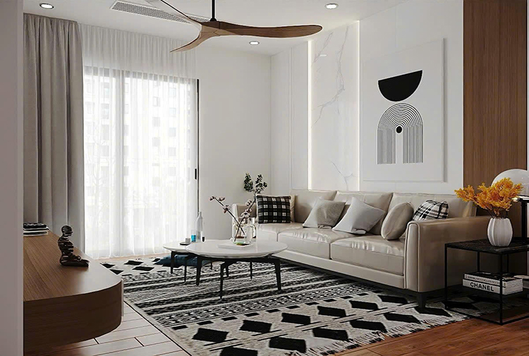 Nội thất căn hộ 3 phòng ngủ hiện đại Hoàng Thành Pearl 120m² do BETAVIET thiết kế NT25841