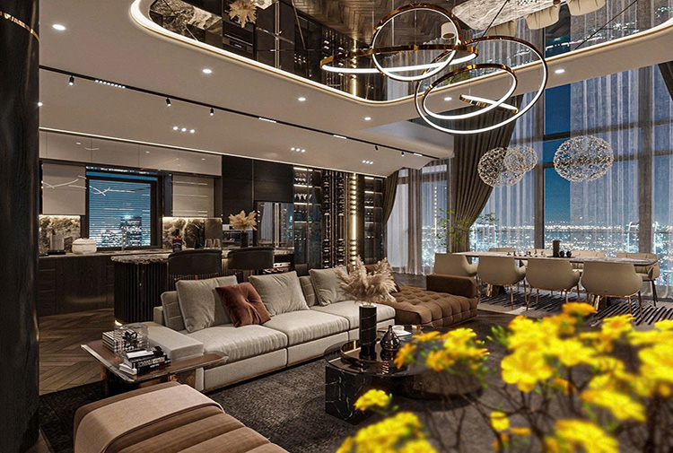 Thiết kế nội thất biệt thự hiện đại luxury compound Hà Nội — phong cách quốc tế phù hợp KĐT Starlake Tây Hồ