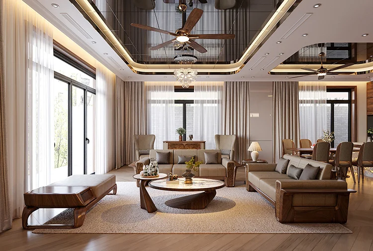 nội thất biệt thự hiện đại gỗ KĐT Sun Urban City
