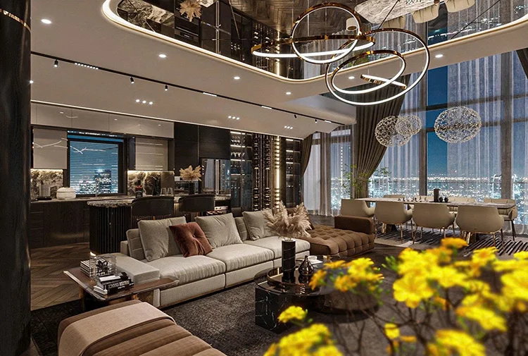 nội thất căn hộ Penthouse hiện đại luxury KĐT Ciputra