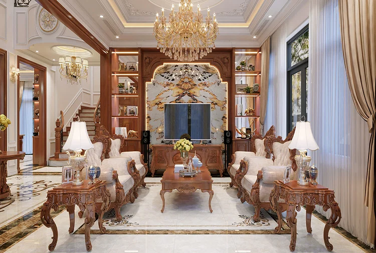 nhà phố 3 tầng phong cách tân cổ điển tại Hưng Yên