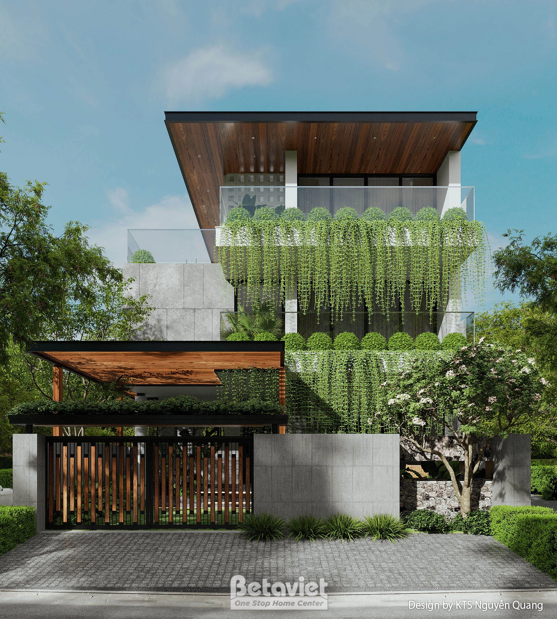 Mẫu biệt thự phong cách tropical modern 2 tầng tại Hà Nội