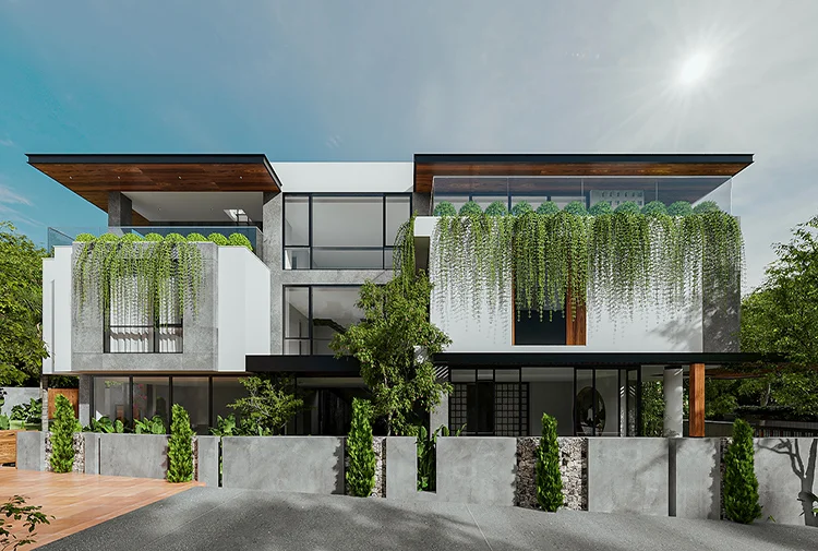 Mẫu biệt thự phong cách tropical modern 2 tầng tại Hà Nội