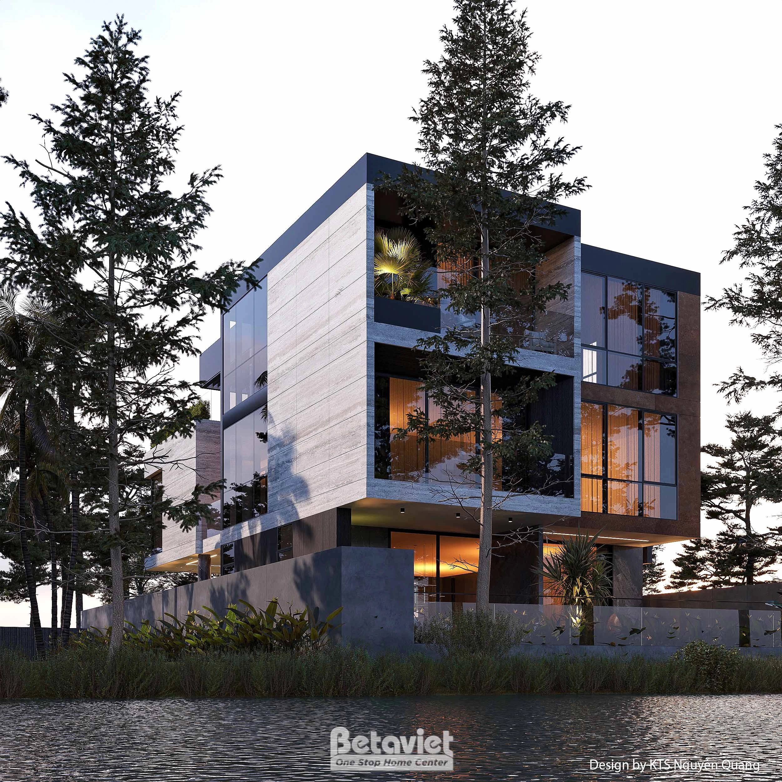 Mẫu thiết kế kiến trúc biệt thự 3 tầng nghỉ dưỡng tại Hà Nội