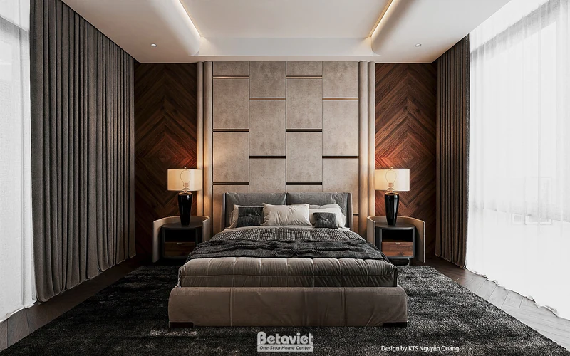Phòng ngủ biệt thự hiện đại luxury Ninh Bình 700m2