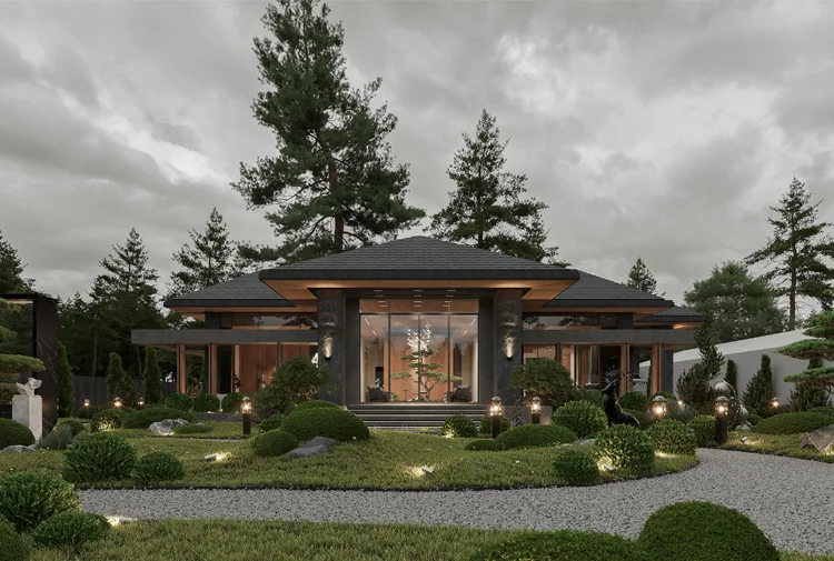 kiến trúc biệt thự phong cách Á Đông tại Nghệ An