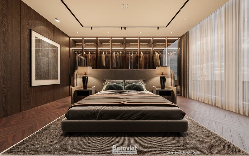 Bố trí phòng ngủ master biệt thự luxury Nghệ An
