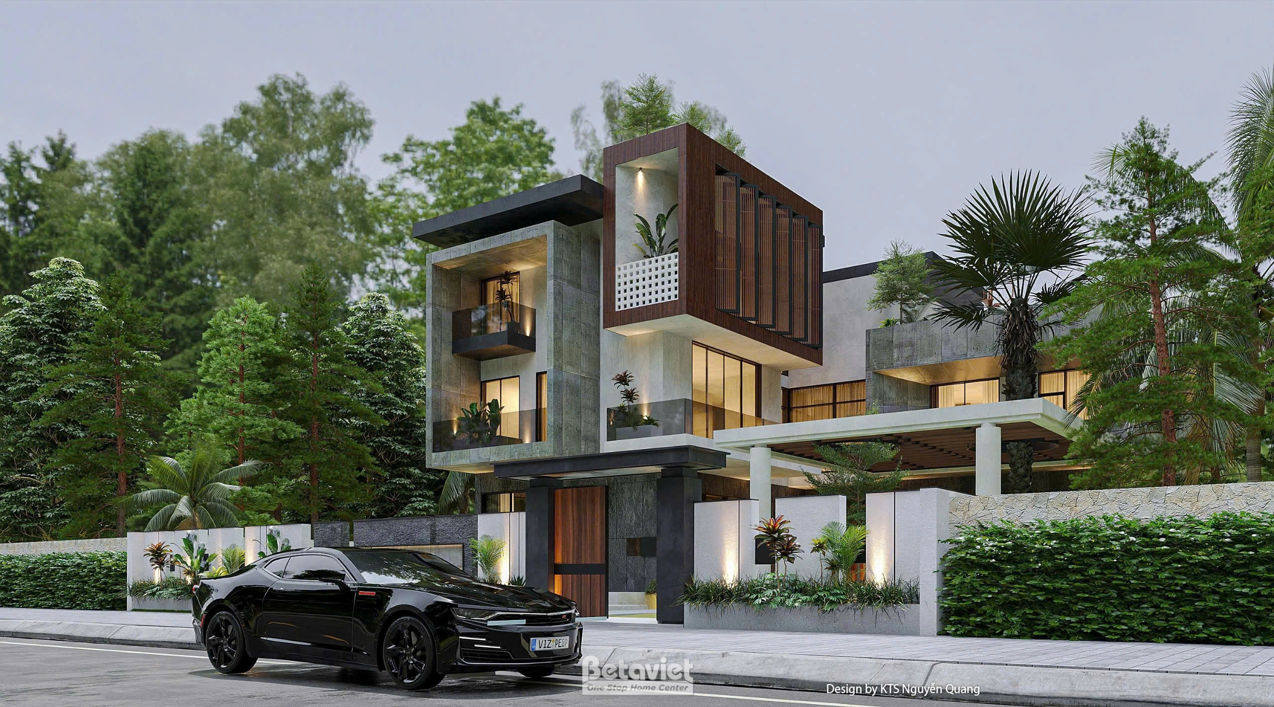 biệt thự 3 tầng phong cách hiện đại tại Hải Dương