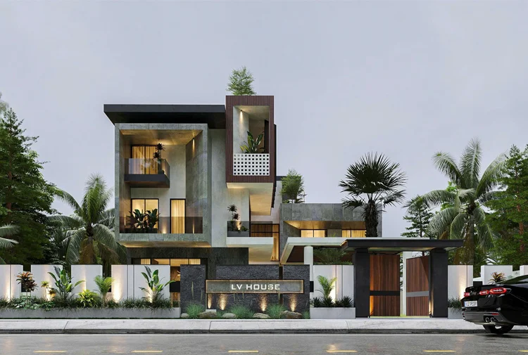 lâu đài tân cổ điển 4 tầng tại Hưng Yên