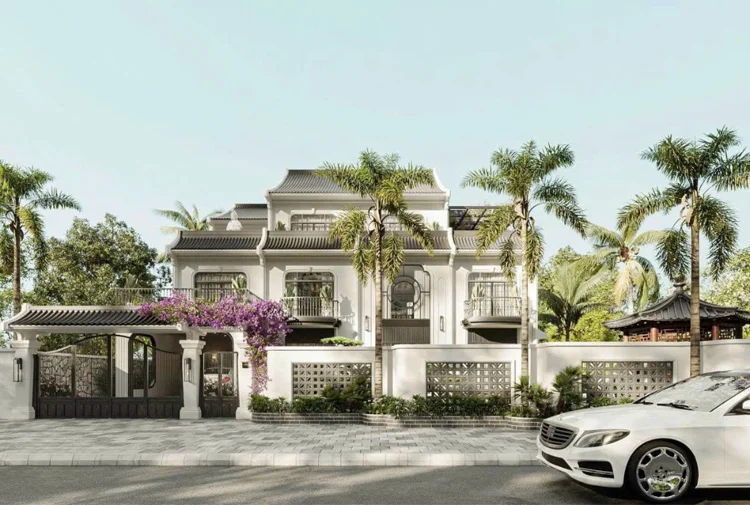 biệt thự 3 tầng phong cách Indochine tại Phú Thọ