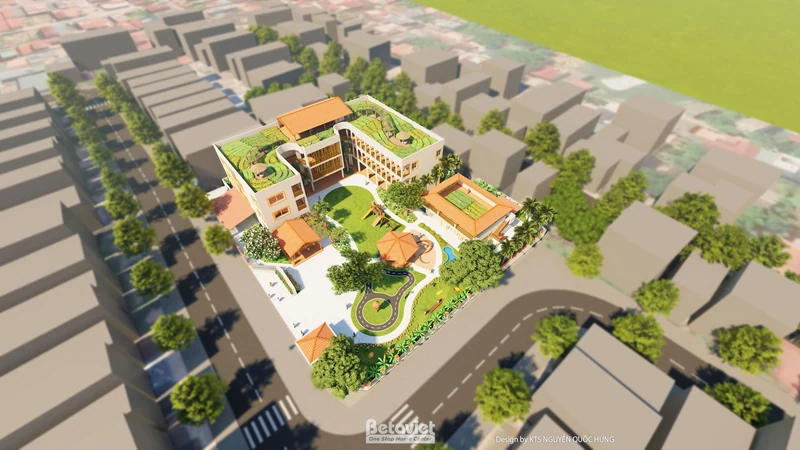 Mẫu thiết kế trường Mầm non Thời Thơ Ấu phong cách hiện đại