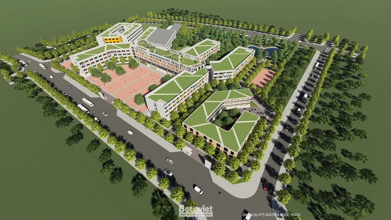 Mẫu thiết kế trường liên cấp CLC BM Đông Triều phong cách hiện đại