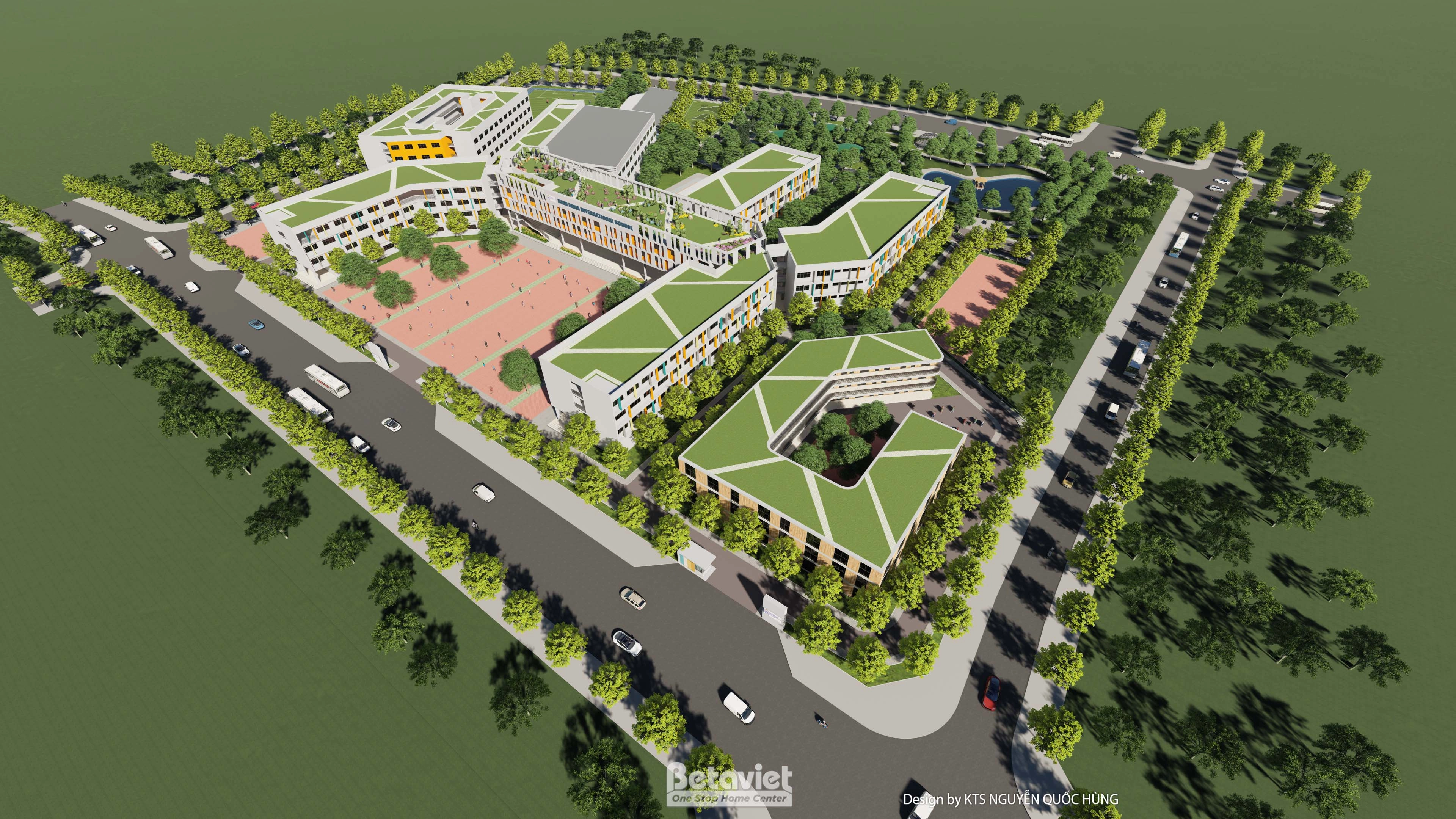 Mẫu thiết kế trường liên cấp CLC BM Đông Triều phong cách hiện đại
