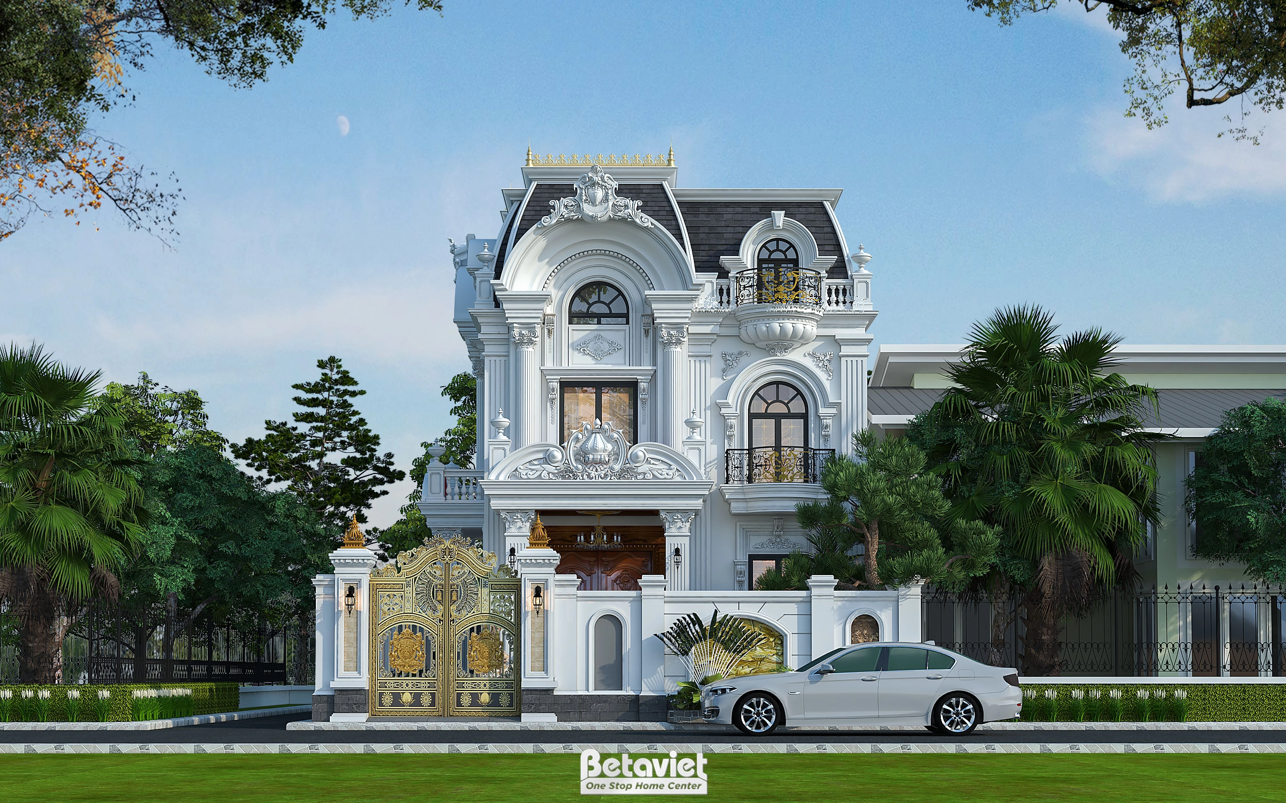 Mẫu thiết kế biệt thự 3 tầng phong cách Tân cổ điển tại Hà Nội