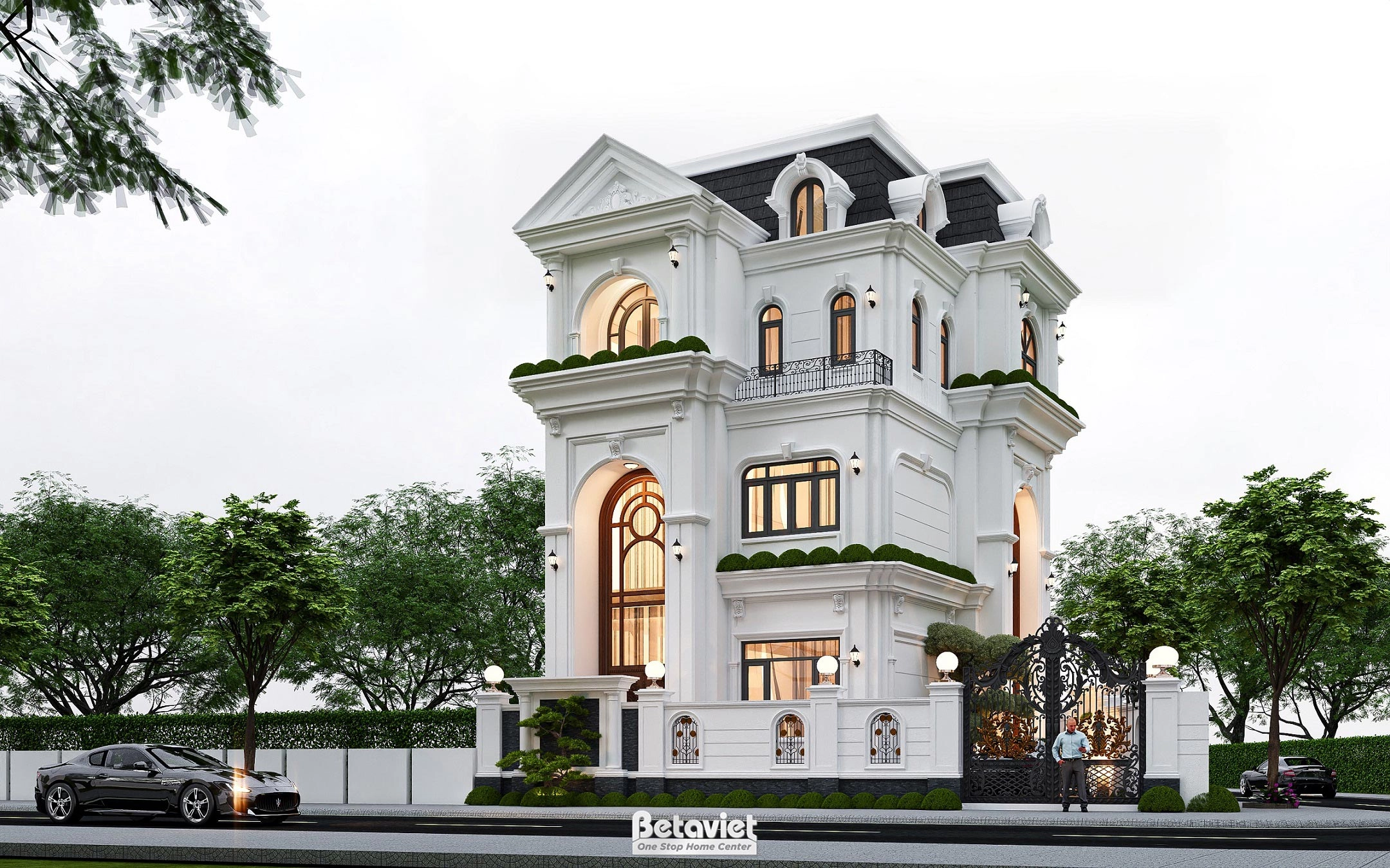 Mẫu thiết kế biệt thự tân cổ điển 3 tầng tại Tuyên Quang