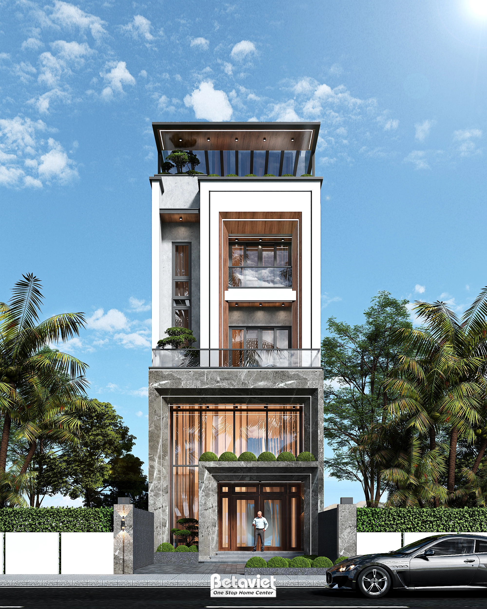 Mẫu thiết kế nhà 3 tầng hiện đại ở Thái nguyên