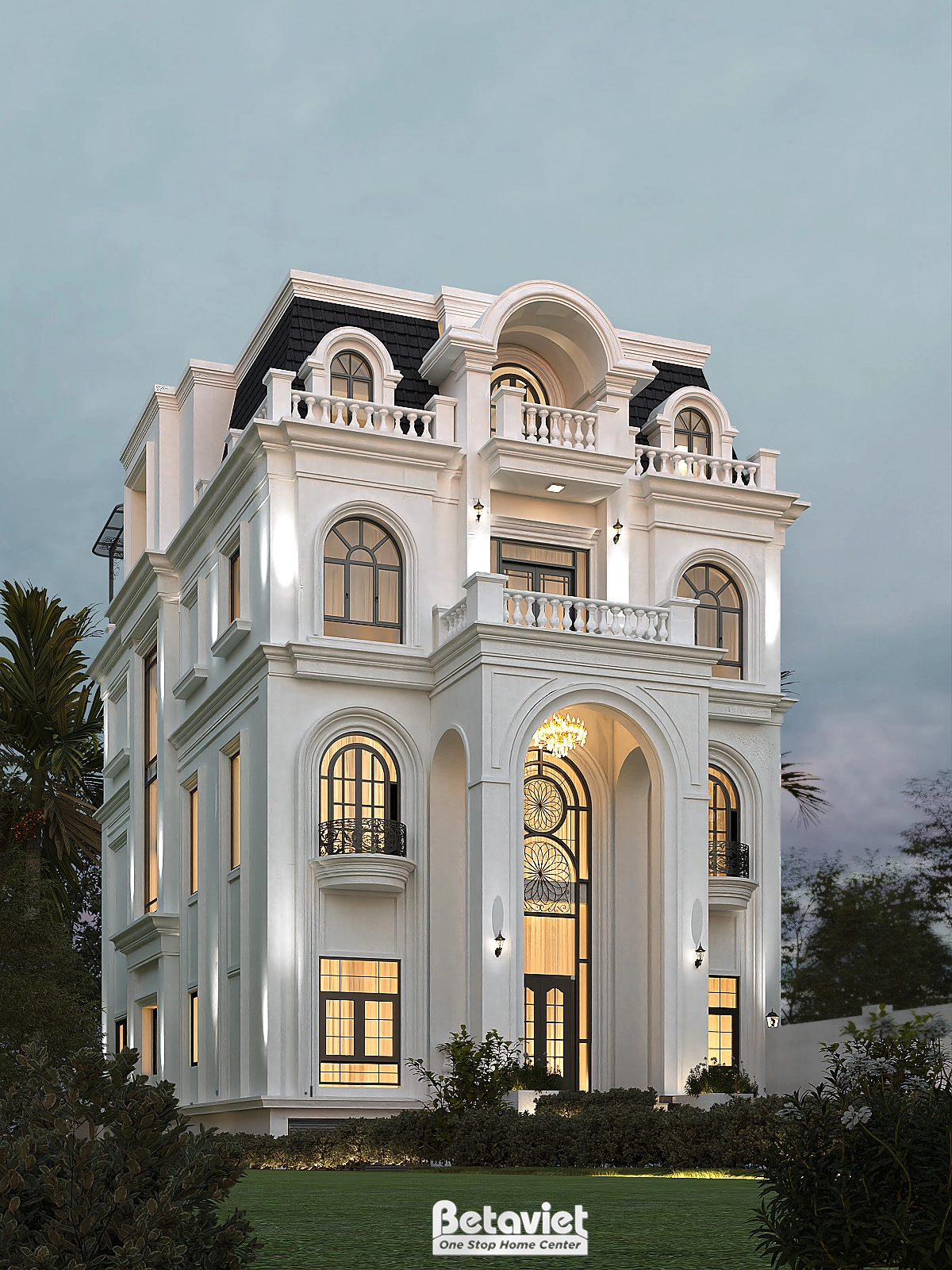 biệt thự 3 tầng phong cách tân cổ điển tại Bình Dương