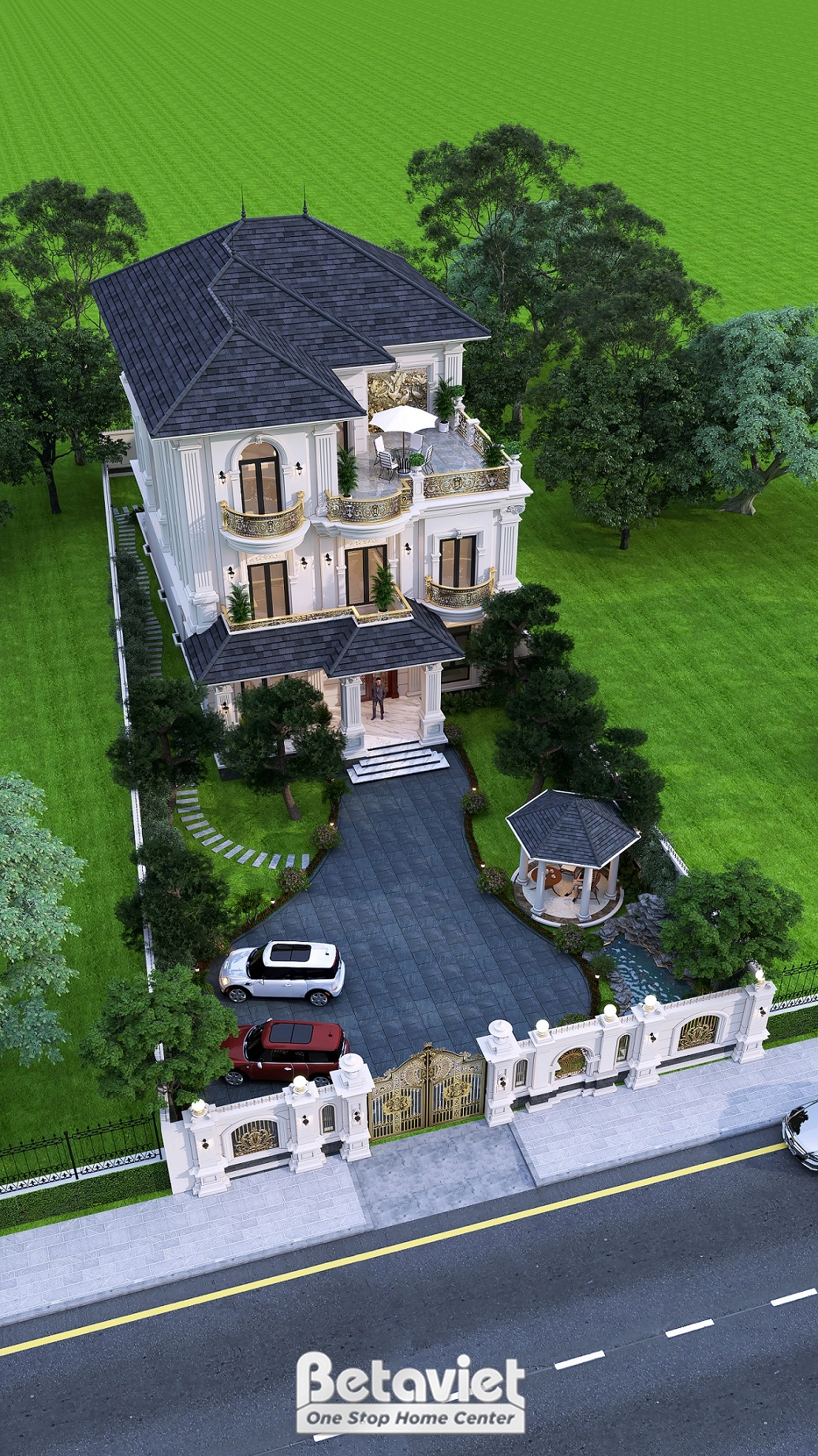 biệt thự 3 tầng phong cách tân cổ điển tại Nghệ An