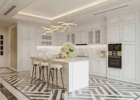 Thiết Kế Nhà Bếp Đẹp Luxury — Chuẩn Công Thái Học, Đẹp Bền Thời Gian