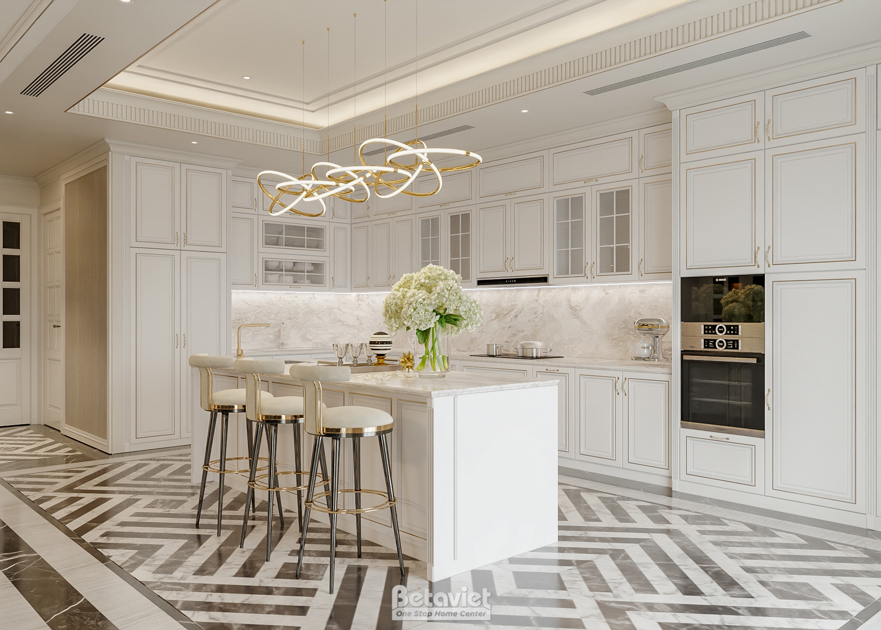 Thiết kế nhà bếp phong cách Indochine luxury dự án NT5500345