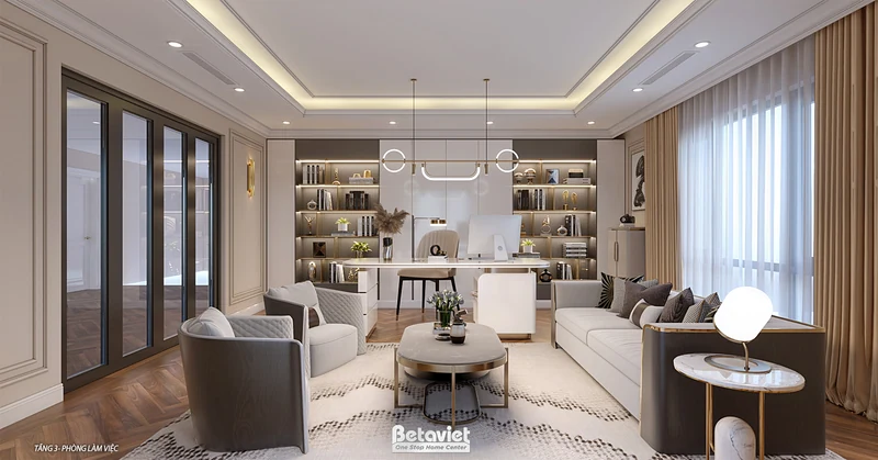 Phòng làm việc CEO trong biệt thự hiện đại luxury Hà Nội