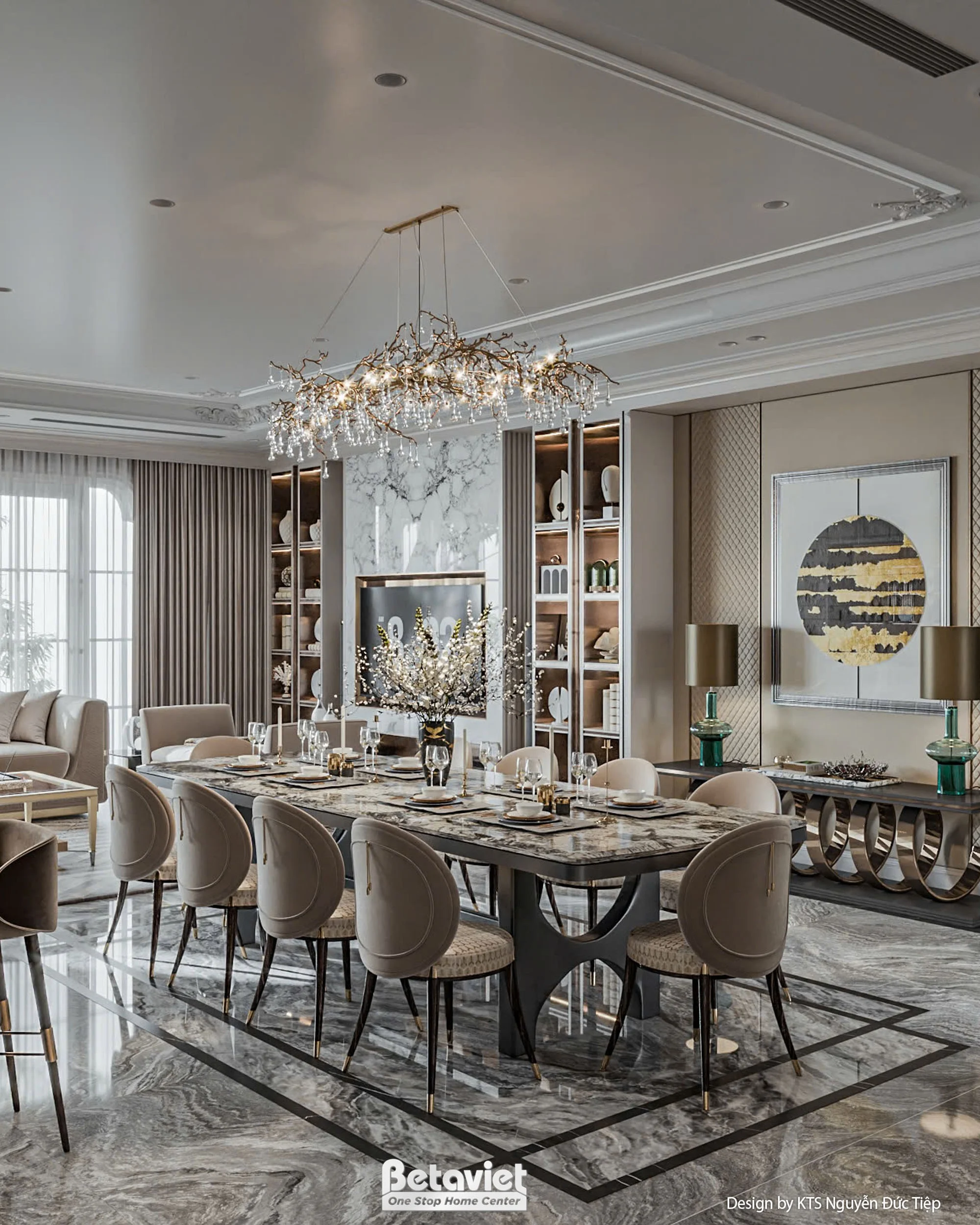 Phòng ngủ master biệt thự hiện đại