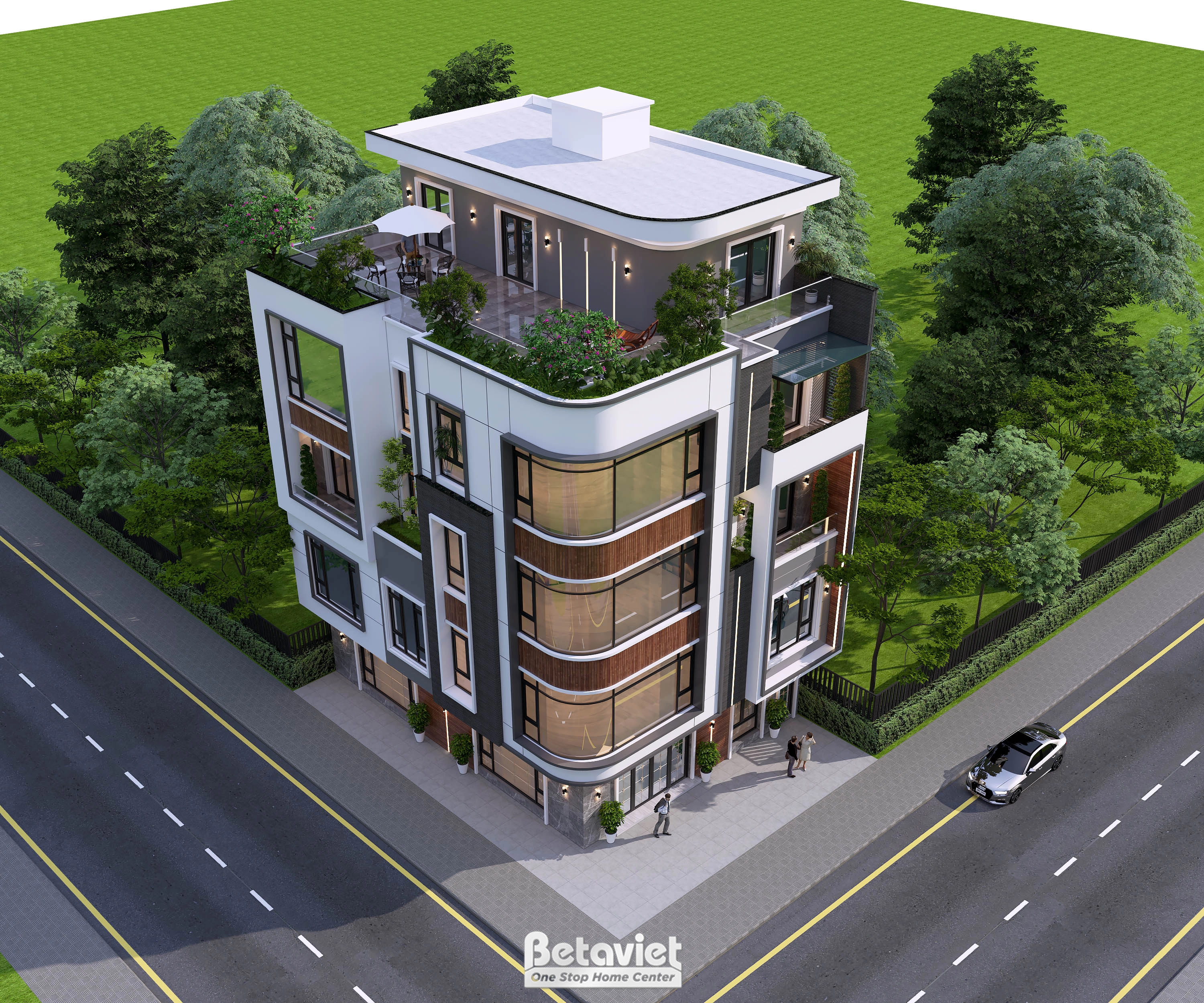 biệt thự phố 4 tầng phong cách hiện đại tại Thanh Hoá