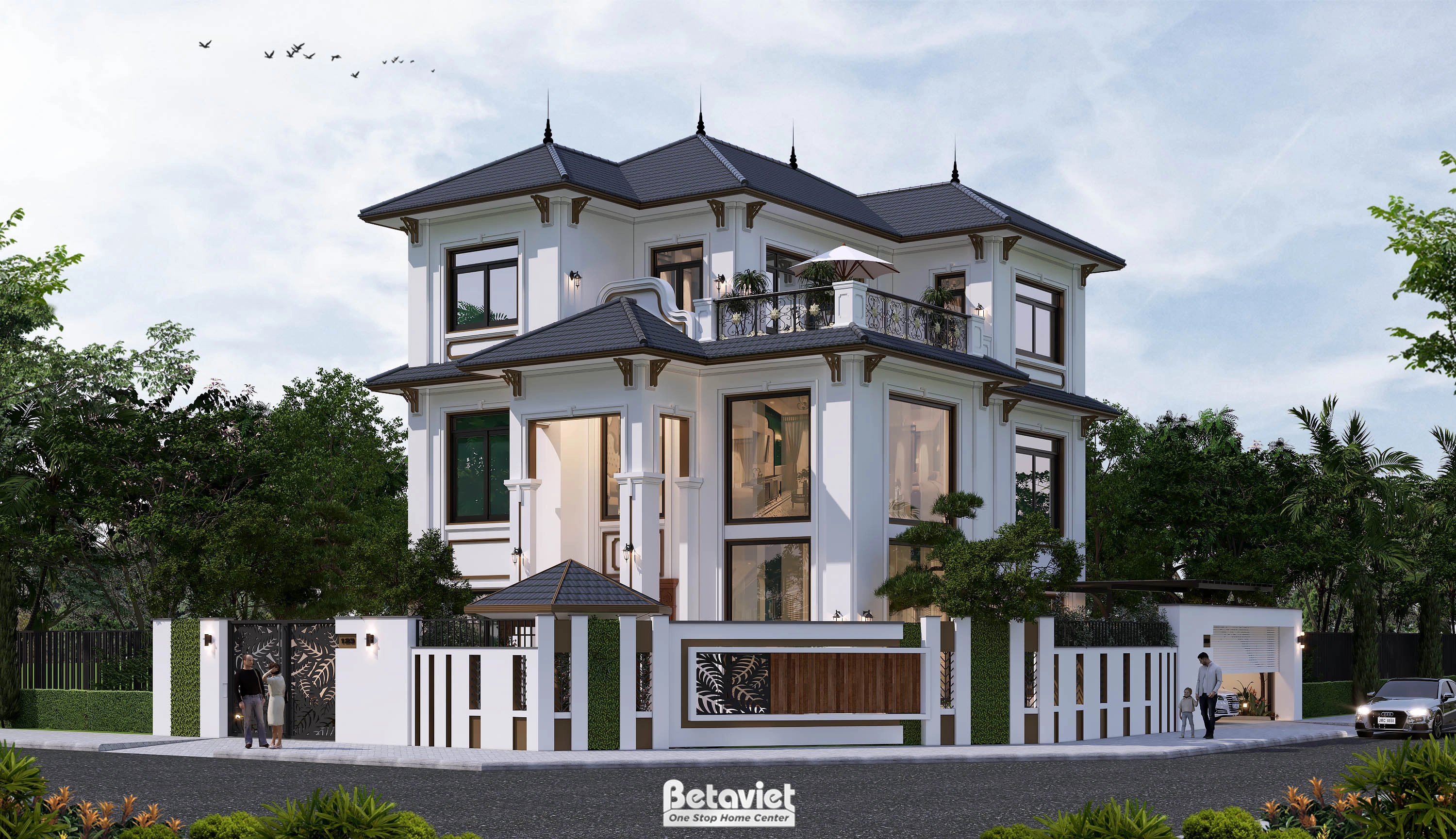 biệt thự phong cách hiện đại 3 tầng tại Bắc Ninh