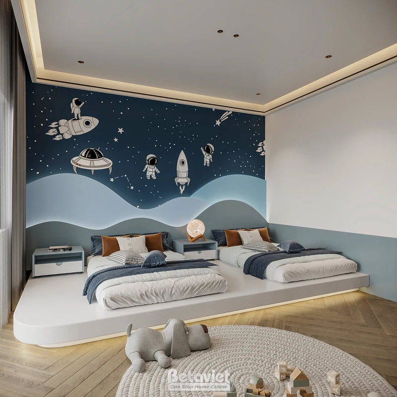 Layout phòng ngủ biệt thự hiện đại gỗ Hà Nội 500m2