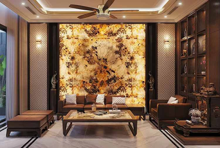 nội thất biệt thự hiện đại gỗ óc chó tại Hà Nội