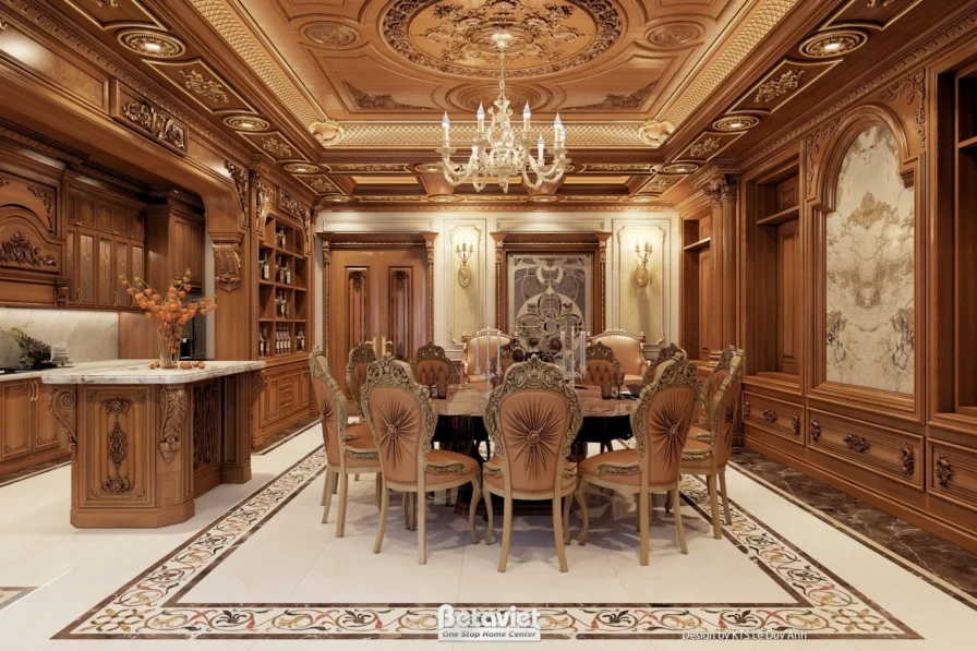 Nội thất gỗ biệt thự truyền thống