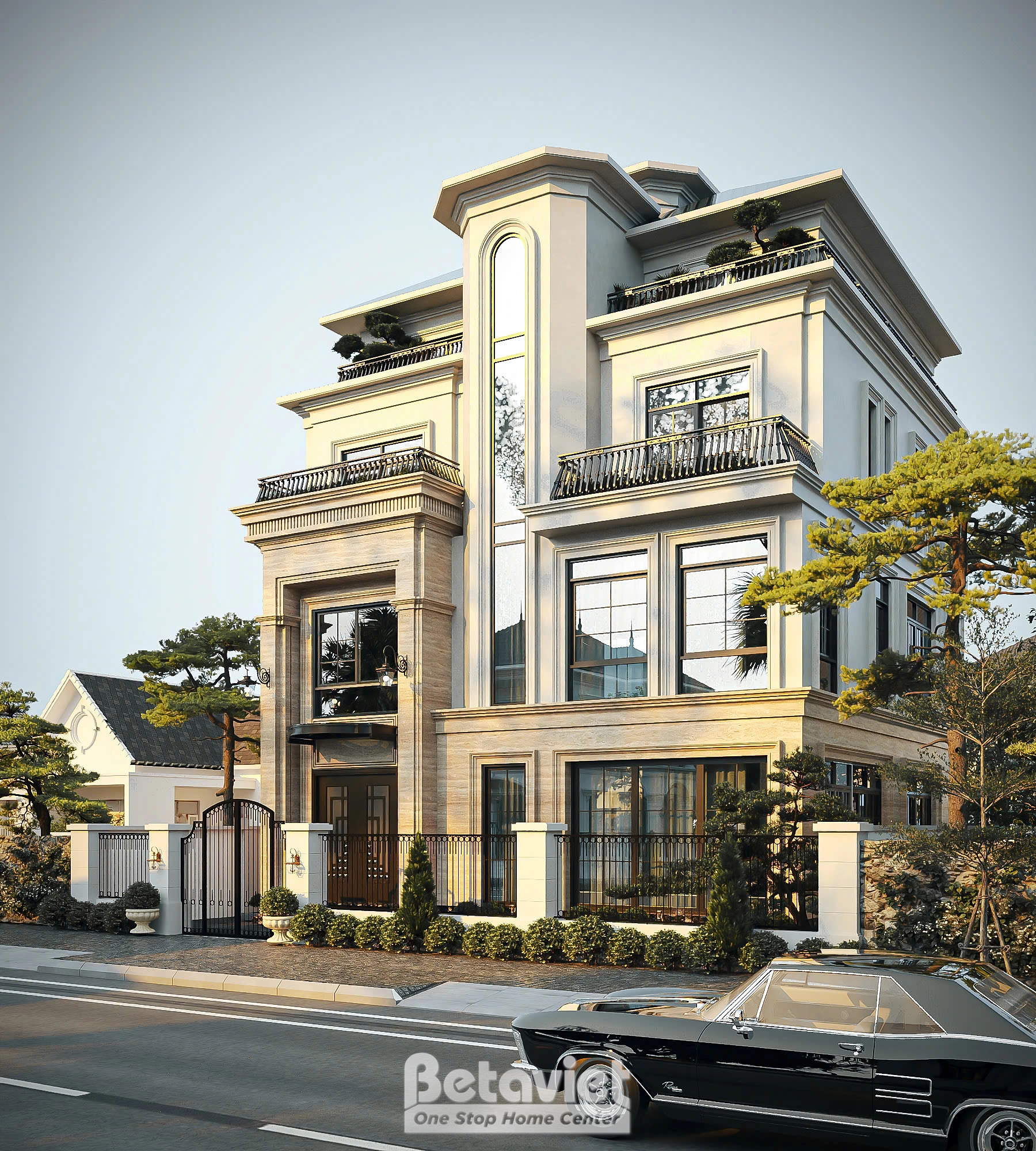 Biệt thự 3 tầng phong cách tân cổ điển tại hà nội