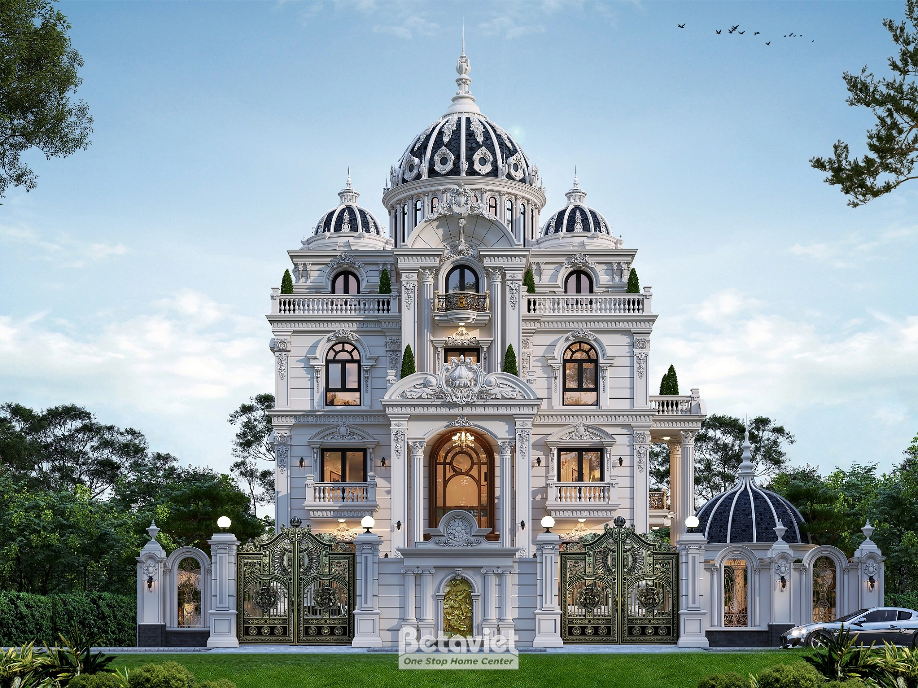 Biệt thự 4 tầng phong cách tân cổ điển tại ninh bình