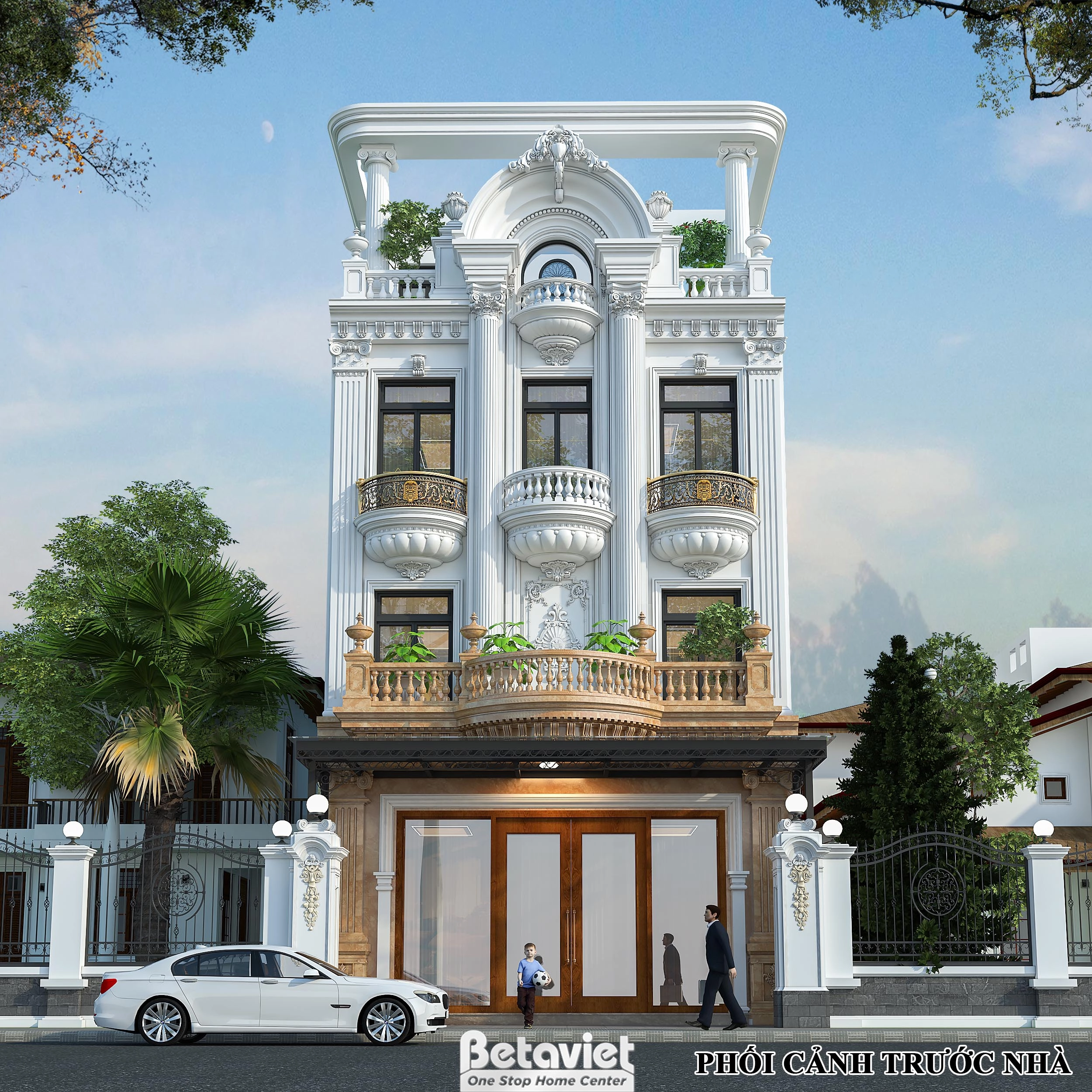 biệt thự 4 tầng phong cách tân cổ điển tại Phú Thọ