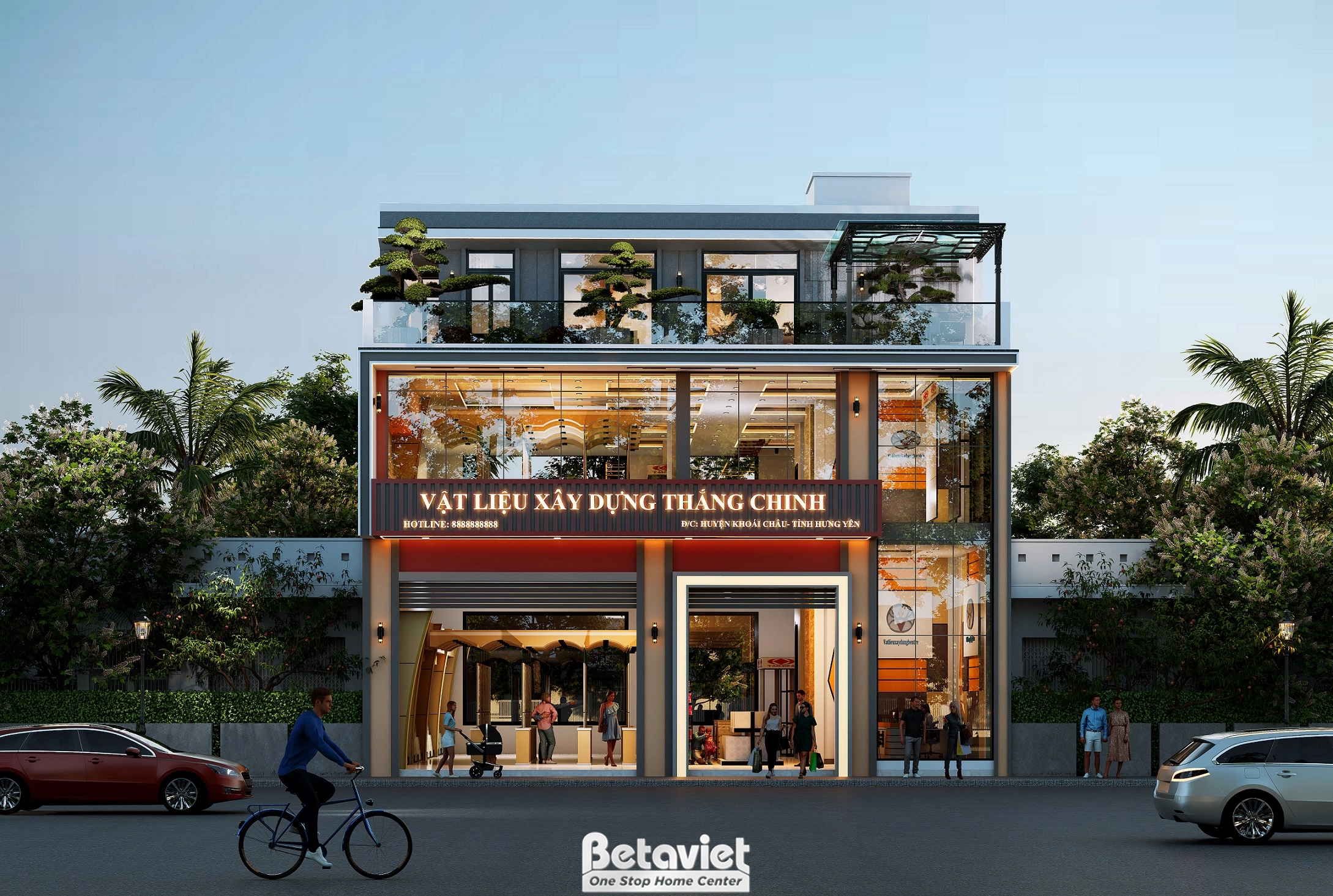 nhà phố 3 tầng phong cách hiện đại tại Hưng Yên