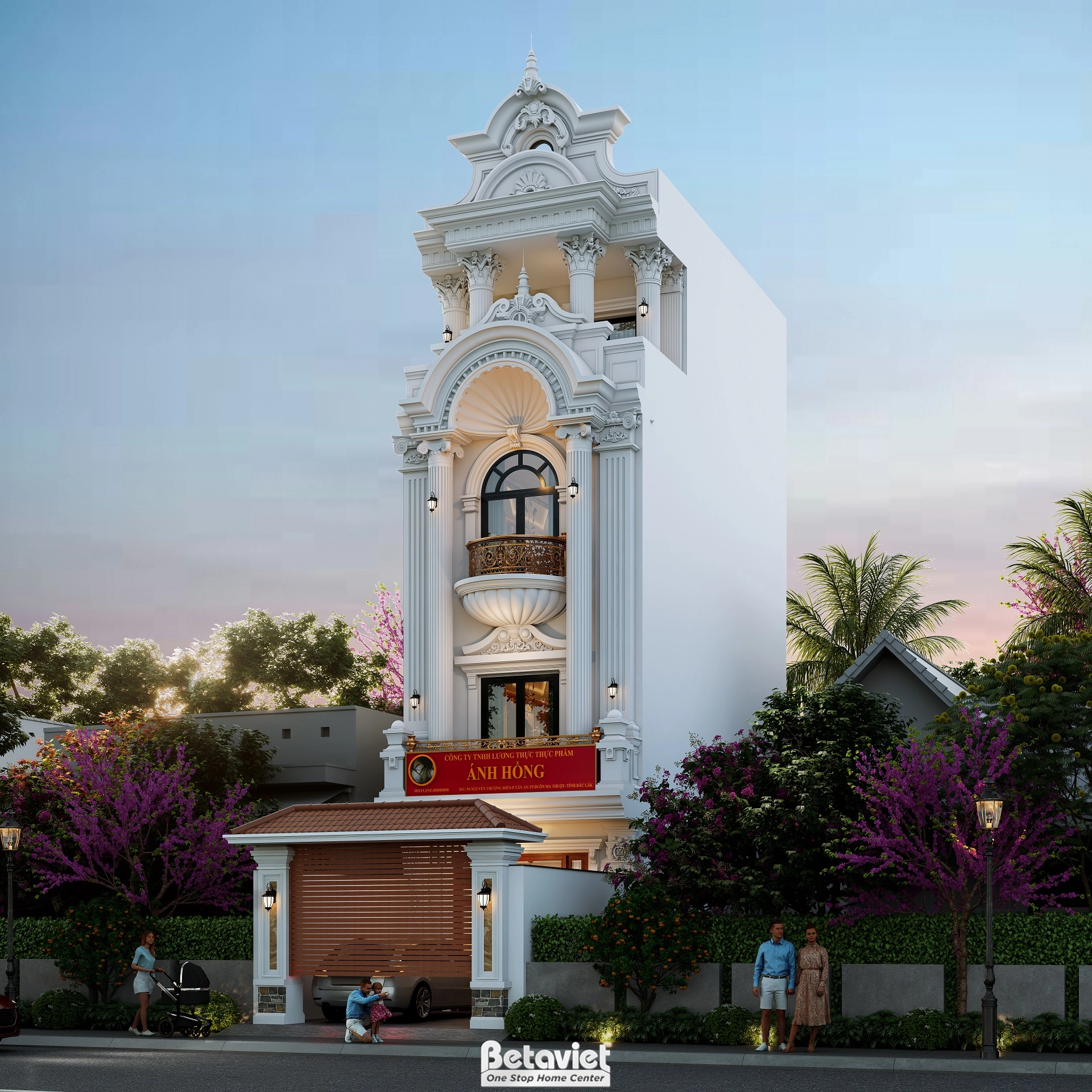 nhà phố 4 tầng phong cách tân cổ điển tại Thanh Hoá