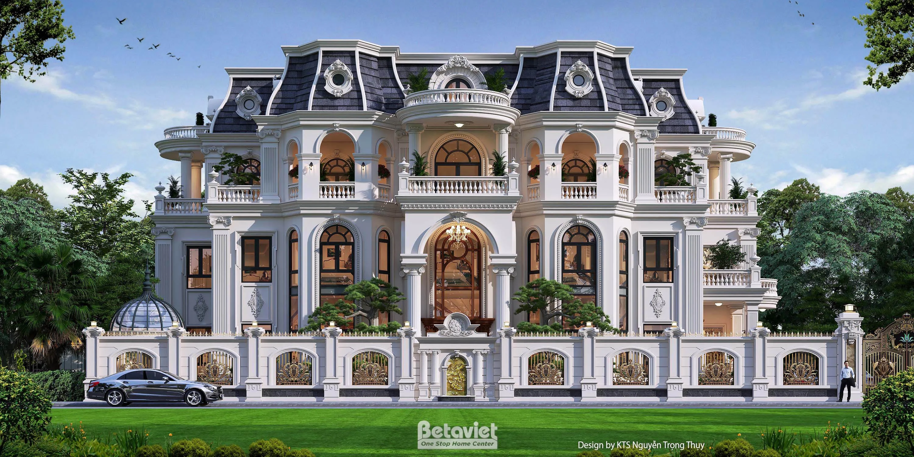 biệt thự 3 tầng phong cách tân cổ điển tại Hà Nội