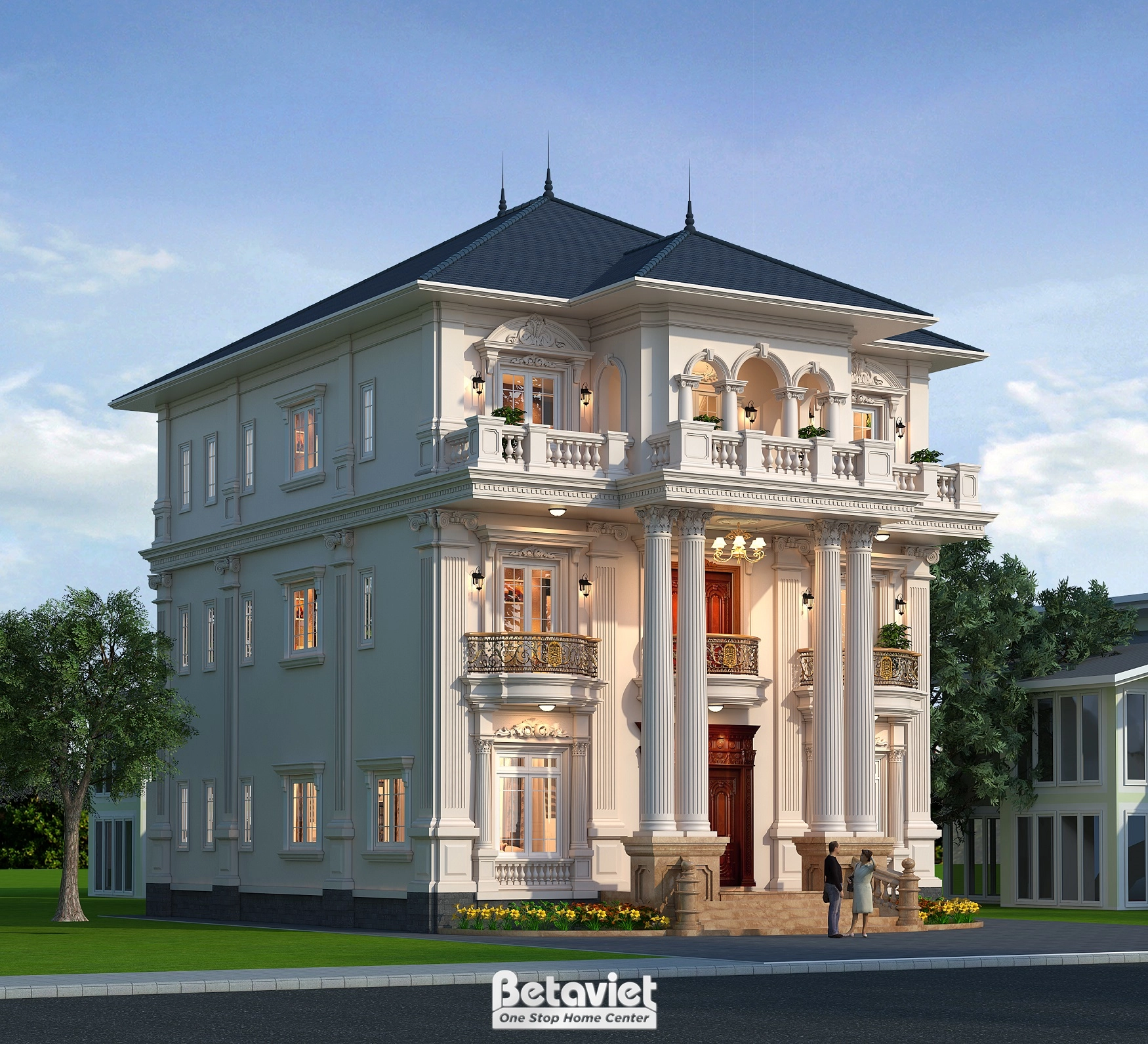 biệt tự 3 tầng phong cách tân cổ điển tại Hưng Yên