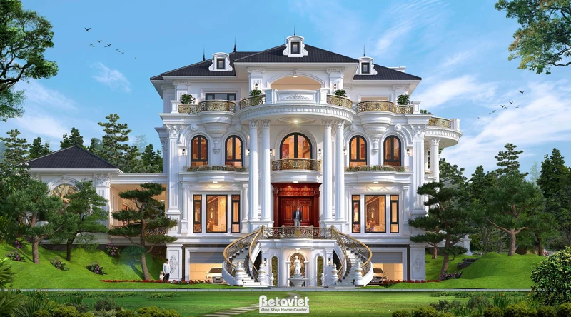 Dinh thự lai tân cổ điển 4 tầng 1700m² Hải Phòng